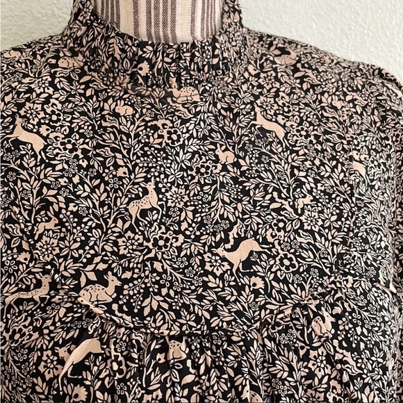 DOEN Marabella Dress Black Prancing Fawn Floral M $359 *RARE* - Picture 3 of 10